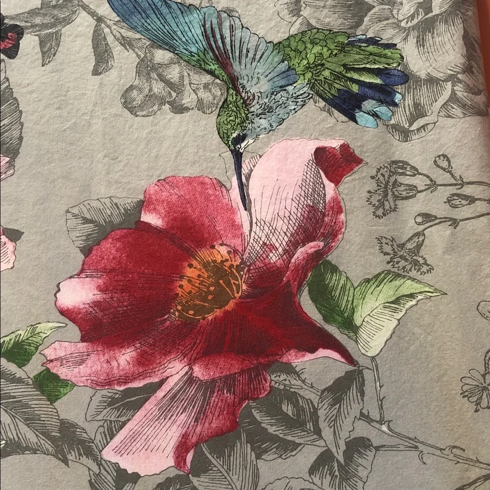 Pottery Barn 100% Cotton Full/Queen Duvet Cover Hummingbirds Butterflies Floral